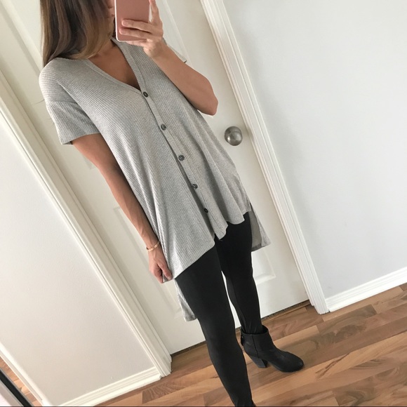 Final1 • H.Grey Ribbed Button Down - Picture 6 of 7